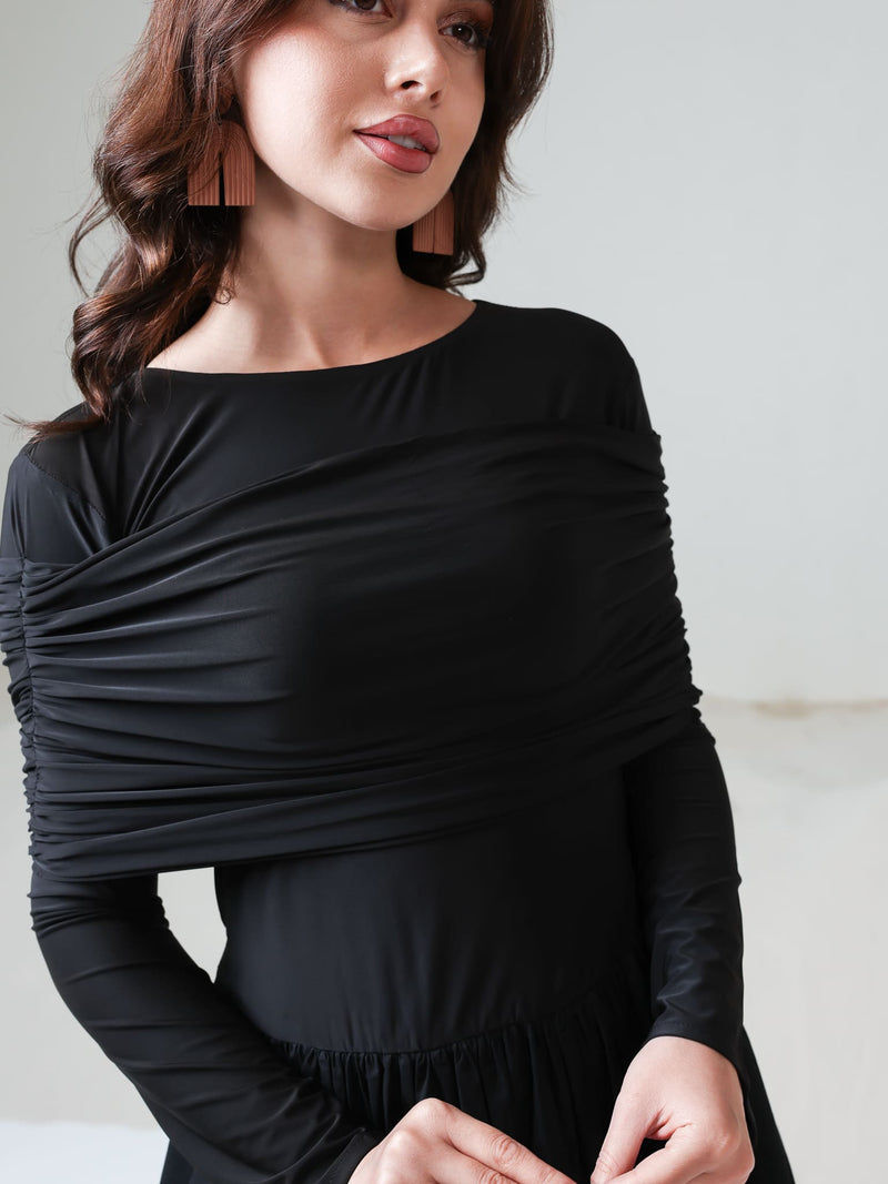Nemy Black Jersey Cotton Dress