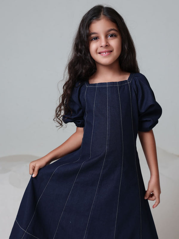 Mini Bria Denim Long Dress