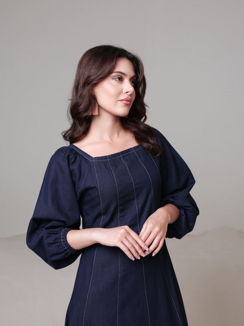 Bria Denim Long Dress