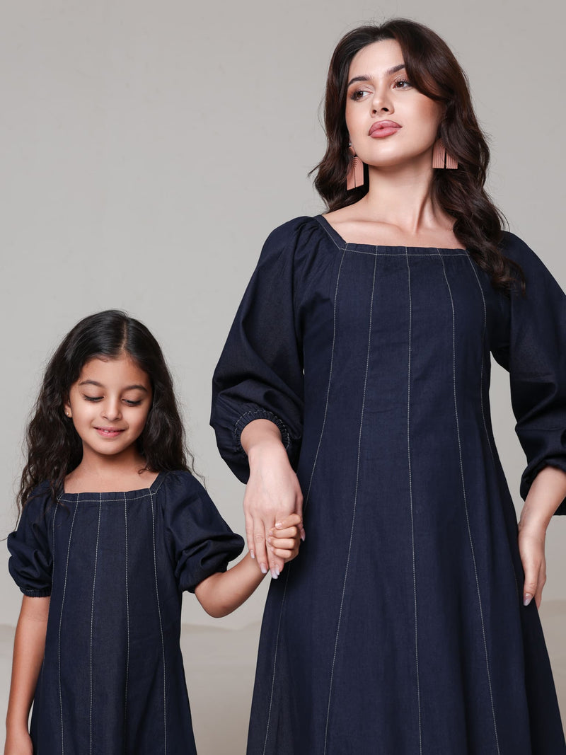 Mini Bria Denim Long Dress