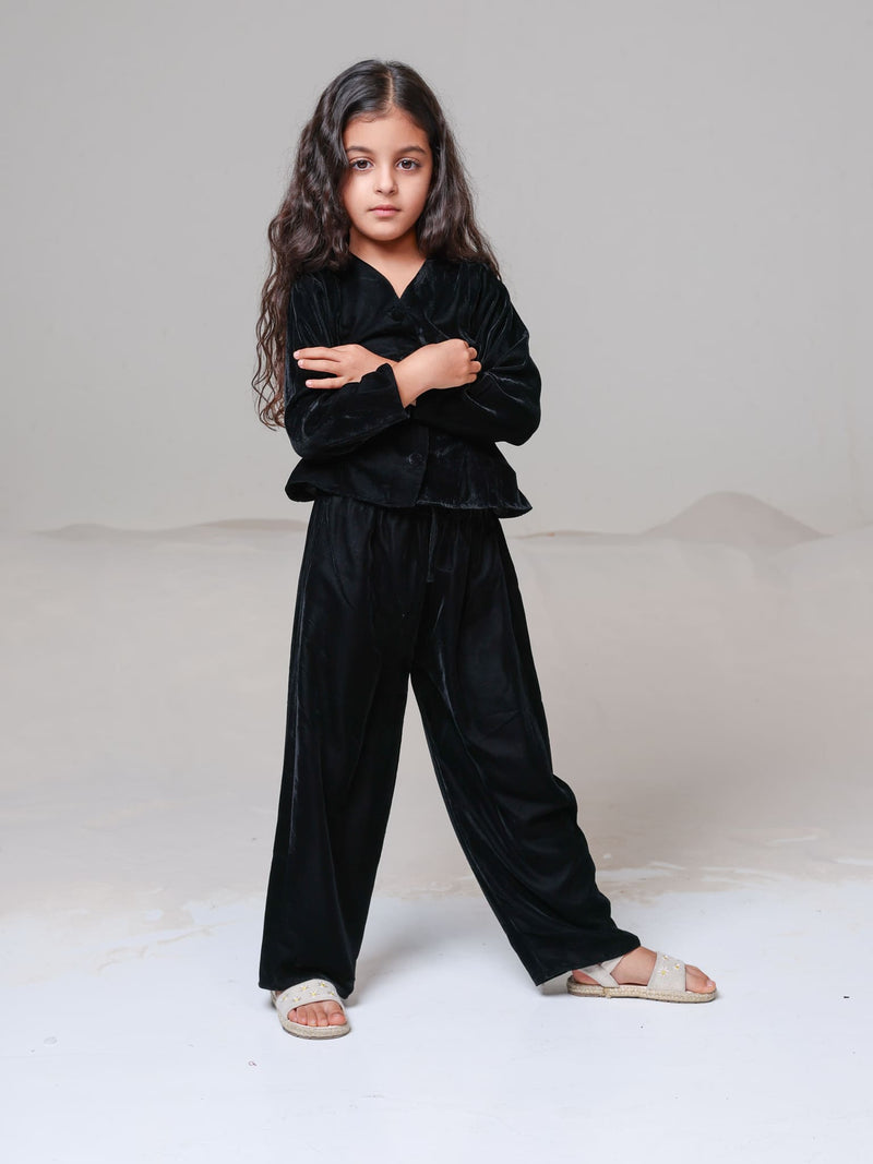 Mini Oriana Velvet Co Ord Set For Girls