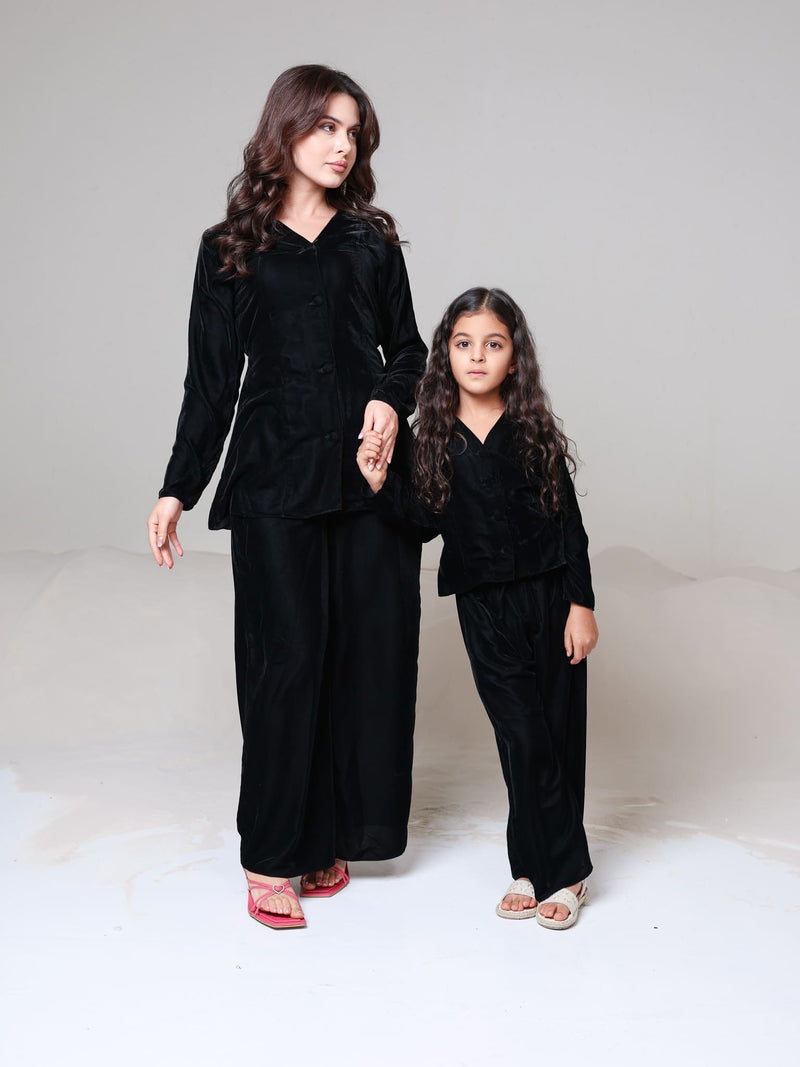 Oriana Black Velvet Co Ord Set