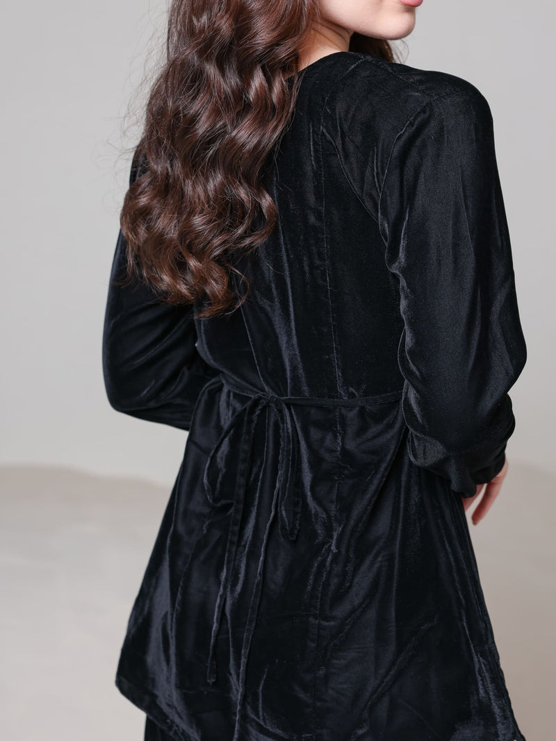 Oriana Black Velvet Co Ord Set