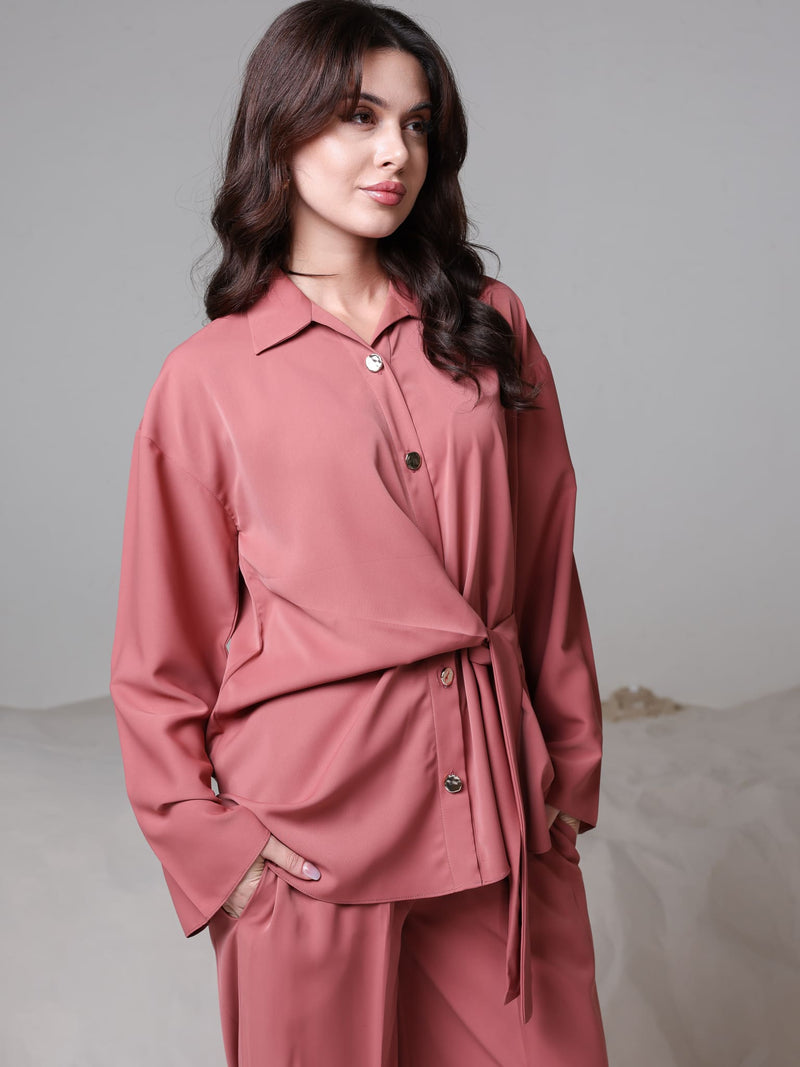 Yuna Knot Peach Co Ord Set