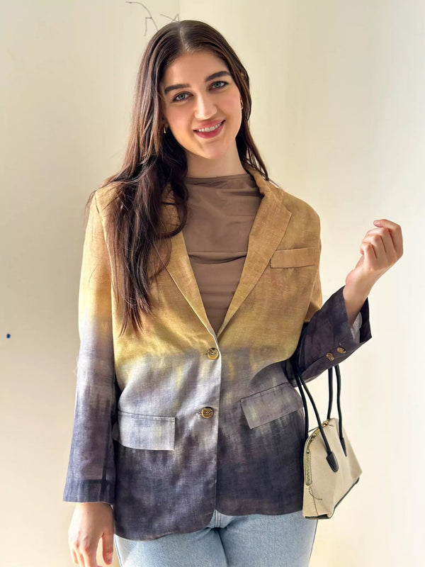 Dyed Linen Blazer Apparel & Accessories  - Sowears