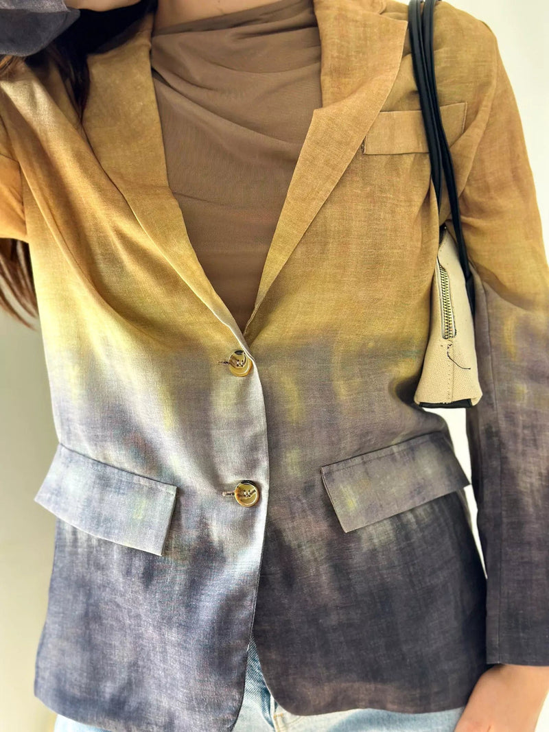 Dyed Linen Blazer Apparel & Accessories  - Sowears