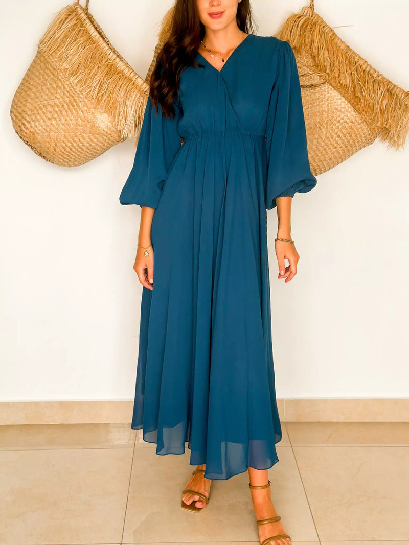 Azul Blue Long Dress  - Sowears