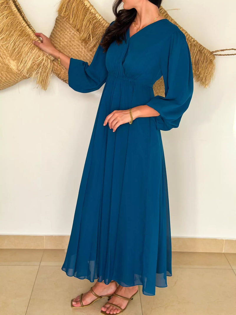 Azul Blue Long Dress  - Sowears