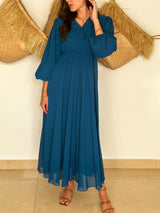 Azul Blue Long Dress  - Sowears