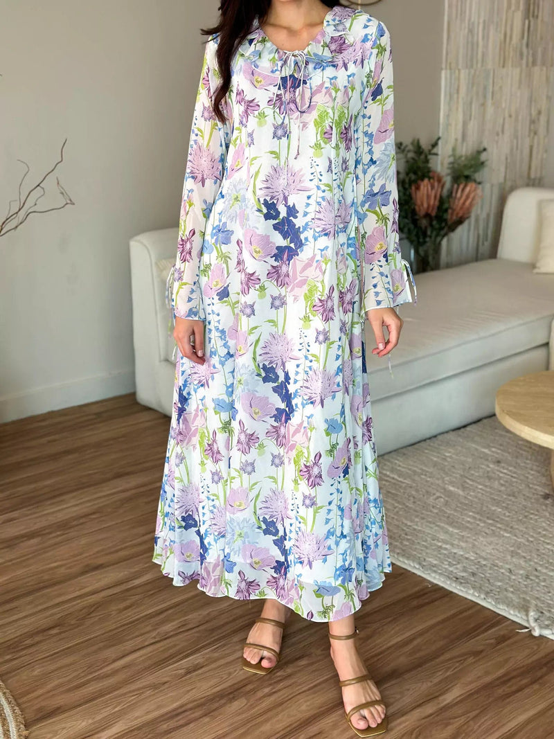 Bell Flower Long Dress  - Sowears