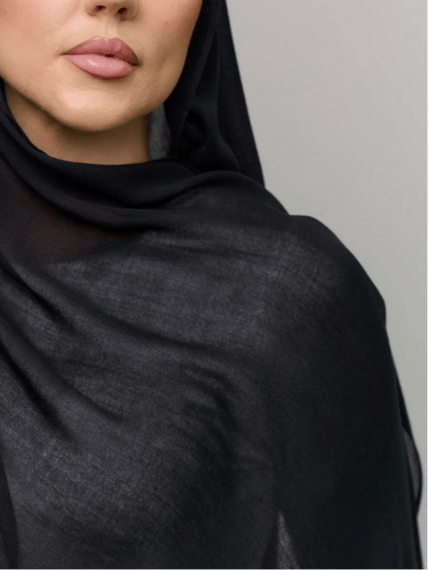 Breathable Soft Black Modal Hijab  - Sowears