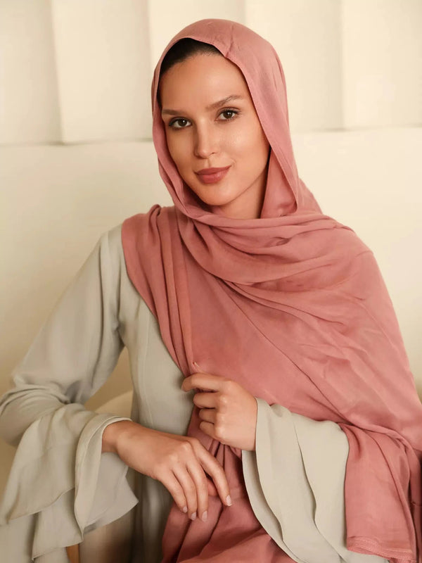 Breathable Soft  Mauve Lilac Modal Hijab  - Sowears