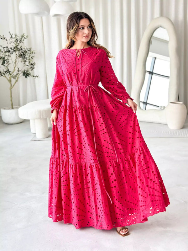 Cameo Pink Cut Work Dress