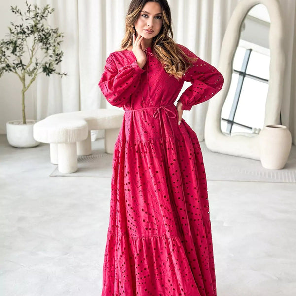 Cameo Pink Cut Work Dress