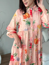 Daphne Floral Long Button Down Dress  - Sowears