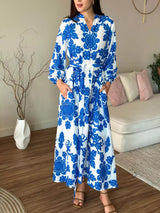 Demir Blue Long Dress  - Sowears