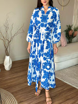 Demir Blue Long Dress  - Sowears