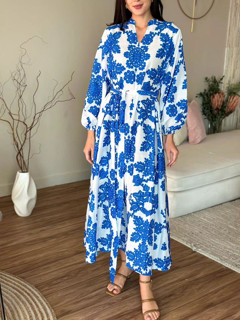 Demir Blue Long Dress  - Sowears