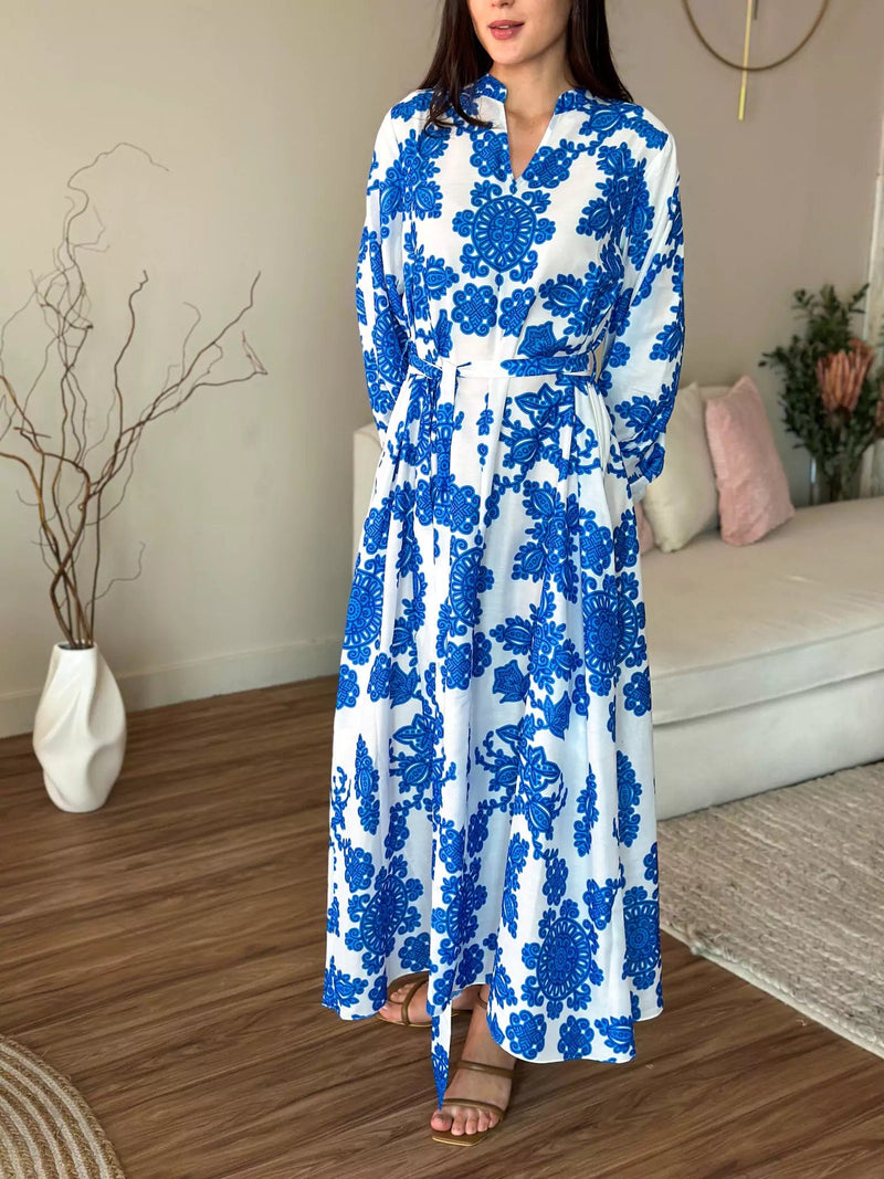 Demir Blue Long Dress  - Sowears