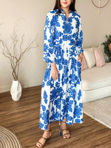 Demir Blue Long Dress  - Sowears