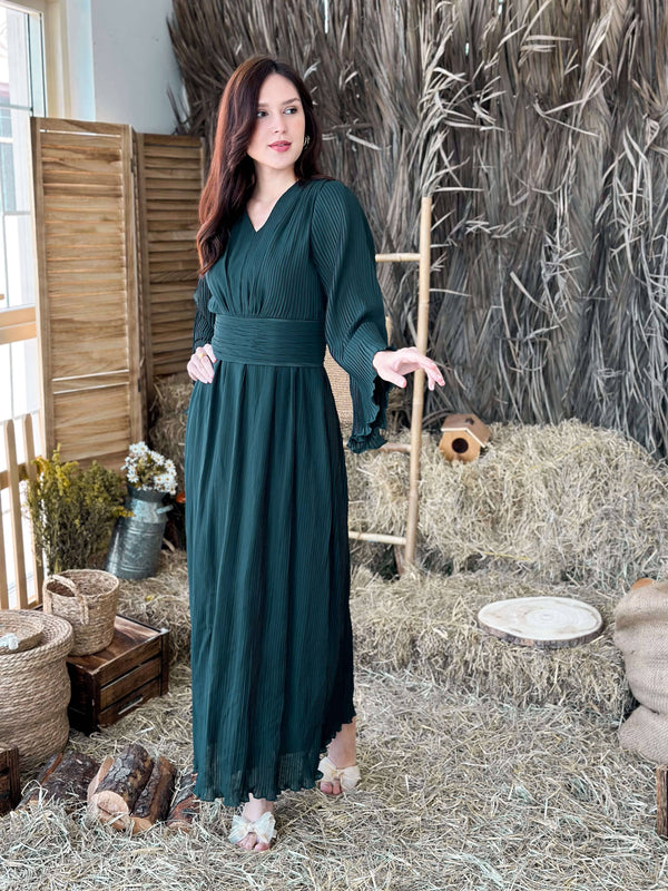 Freya Green Pleated Dress Dresses  - Sowears