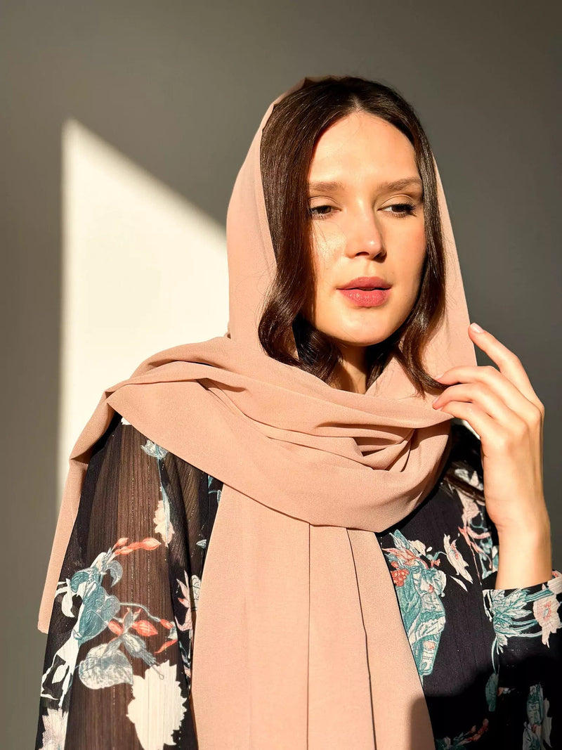 Essential Chiffon Hijab / Stole - Beige  - Sowears