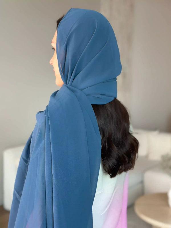 Essential Chiffon Hijab / Stole - Teal  - Sowears