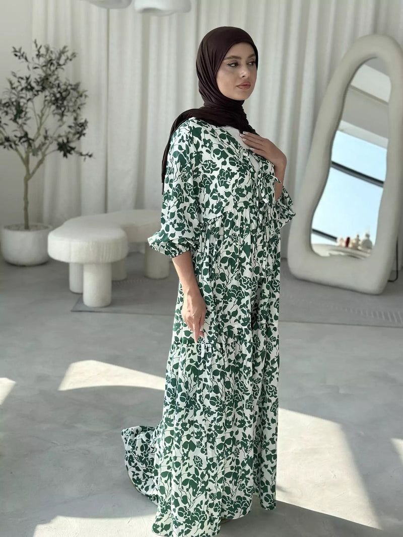 Hellebore Green Long Dress  - Sowears