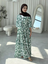 Hellebore Green Long Dress  - Sowears