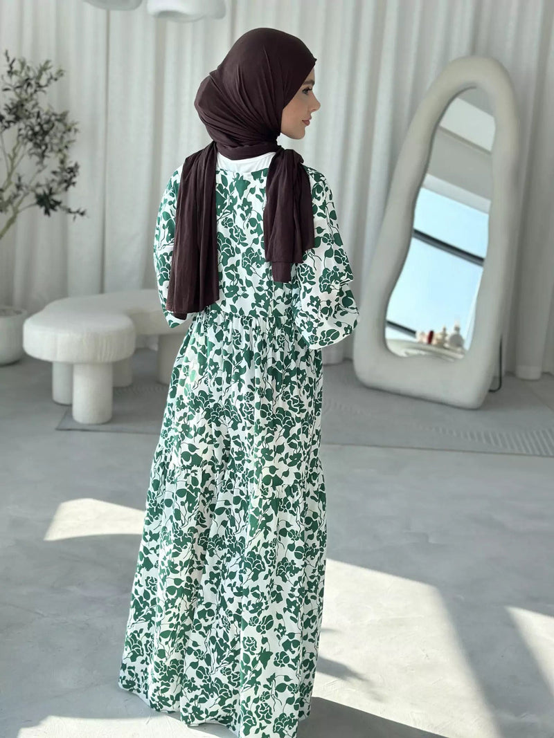 Hellebore Green Long Dress  - Sowears