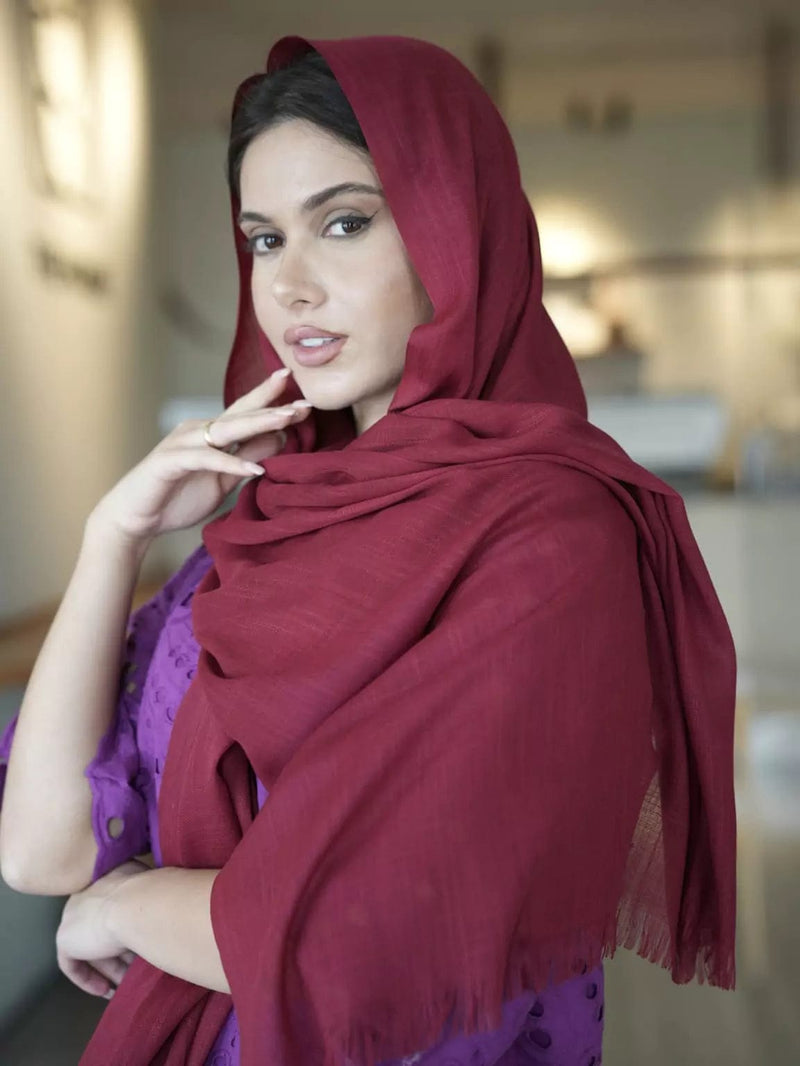 Modal Essential Hijab / Stole - Deep Red  - Sowears