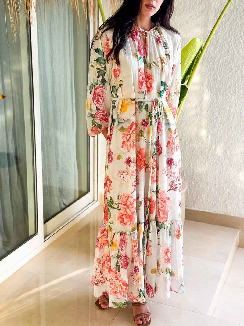 Morella Long Floral Dress  - Sowears