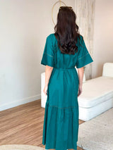 Okra Cotton Long Dress  - Sowears