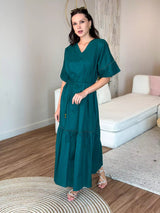 Okra Cotton Long Dress  - Sowears