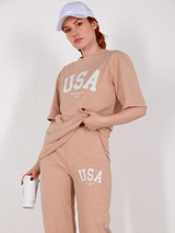 Everyday Co-Ord Set - Beige Outfit Sets  - Sowears