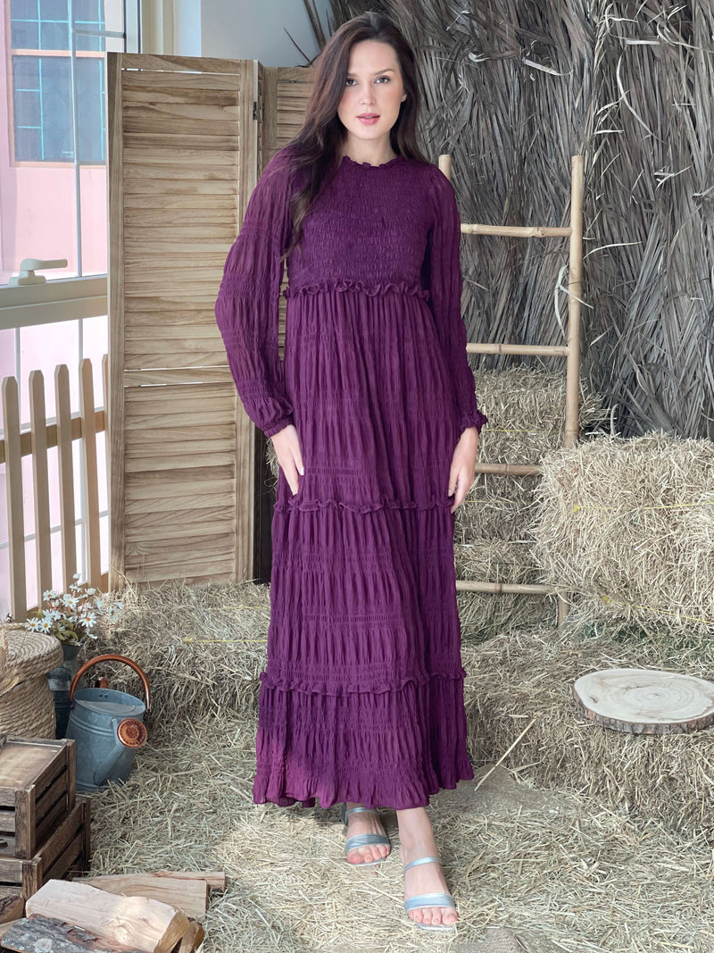 Plum Smock Dress  - Sowears