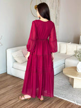 Rusmerry Solid Long Dress  - Sowears