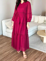 Rusmerry Solid Long Dress  - Sowears