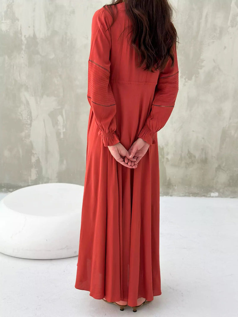 Ruston Solid Long Dress  - Sowears