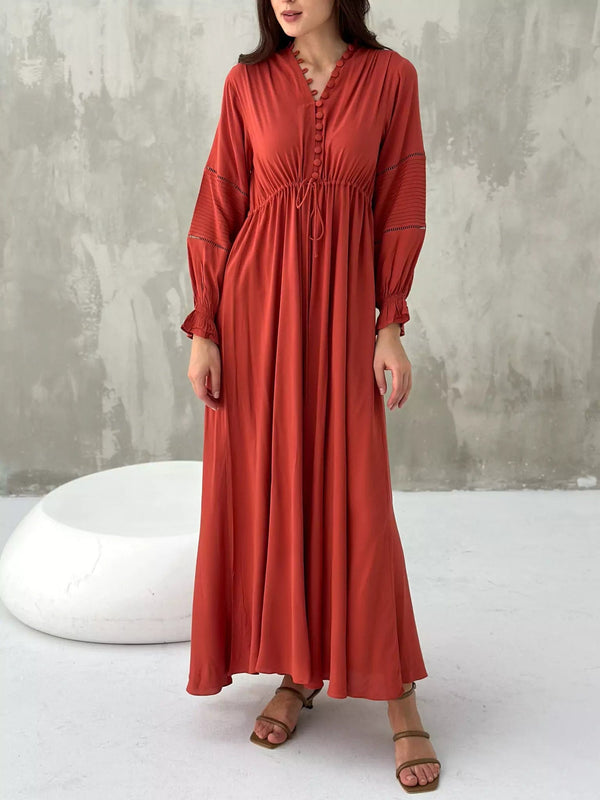 Ruston Solid Long Dress  - Sowears