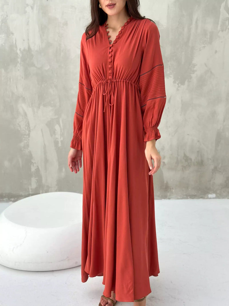 Ruston Solid Long Dress  - Sowears