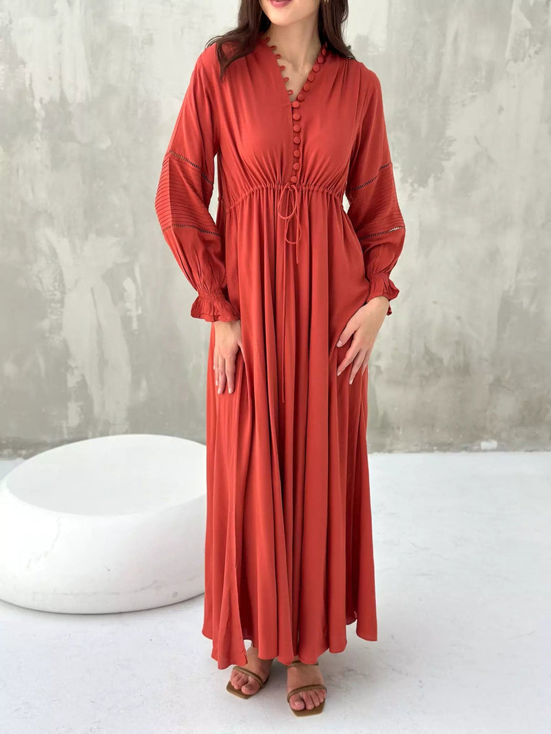 Ruston Solid Long Dress  - Sowears