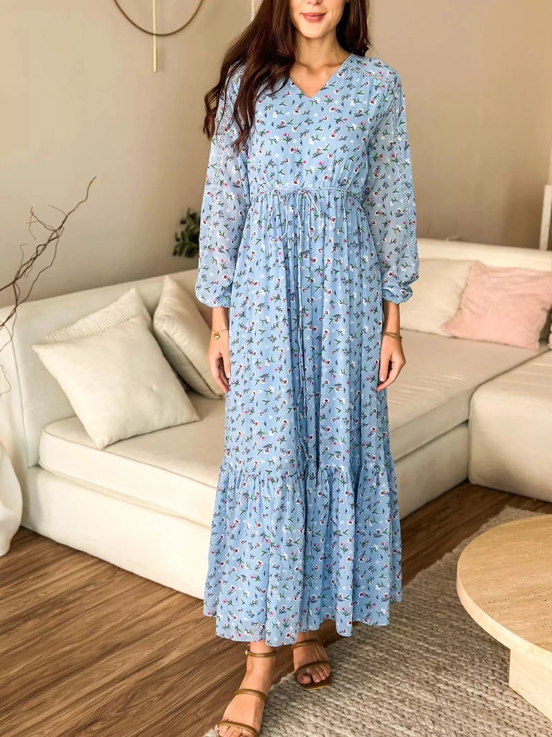 Serena Floral Long Dress  - Sowears