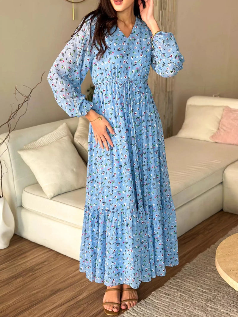 Serena Floral Long Dress  - Sowears