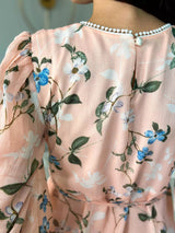 Sisli Peach Floral Dress  - Sowears