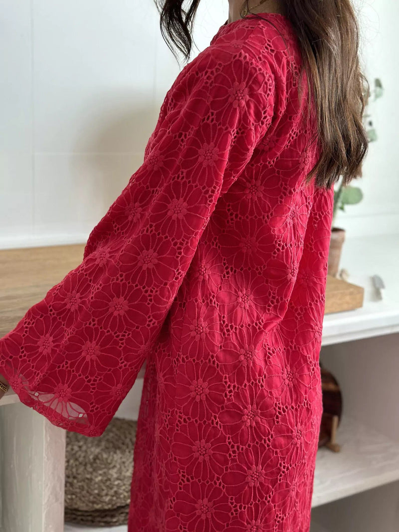 Shirt Design Long Shirt Dress For Girls Zinnia Cut Work Long Shirt