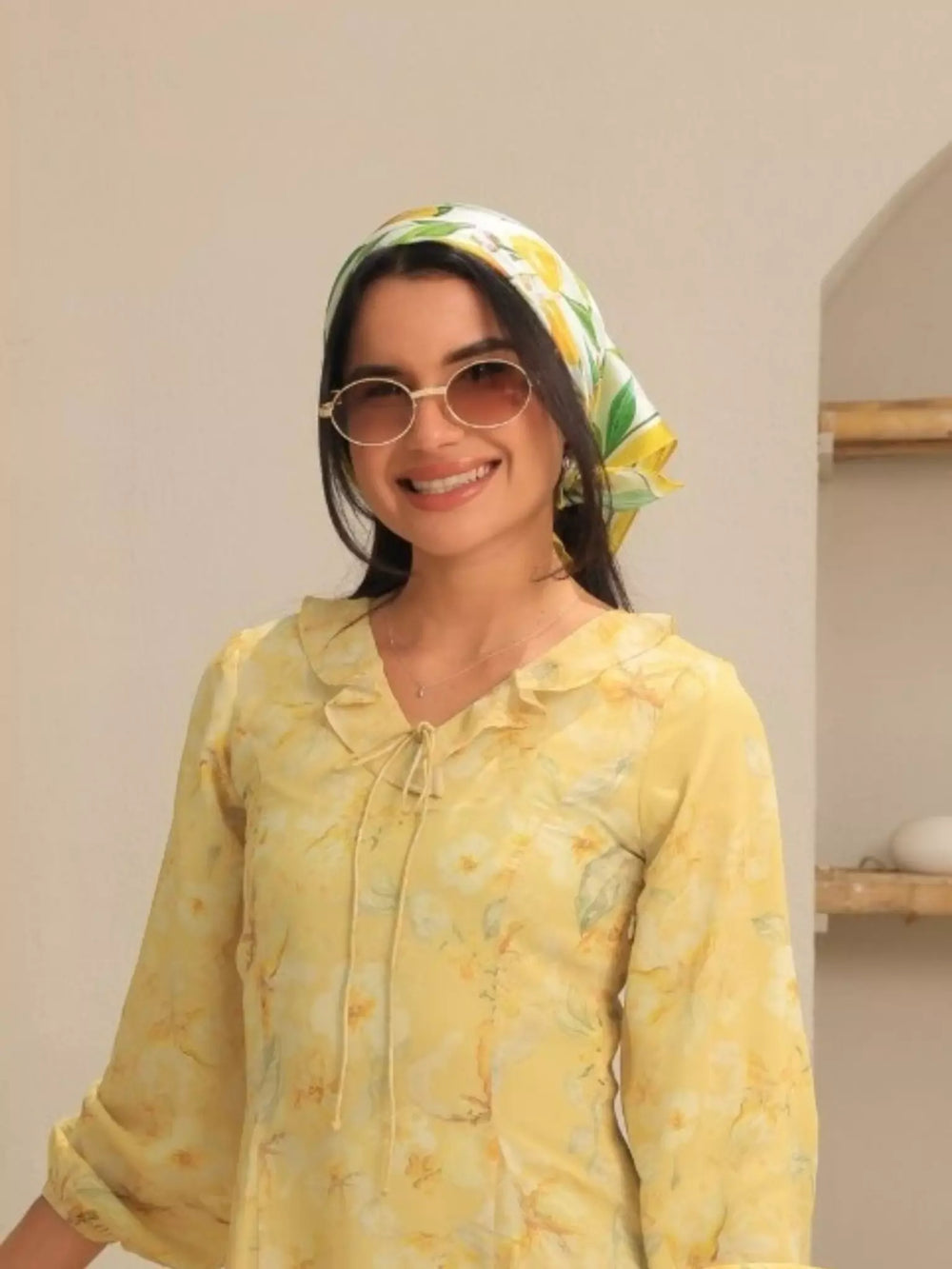Sunny Citrus Printed Scarf