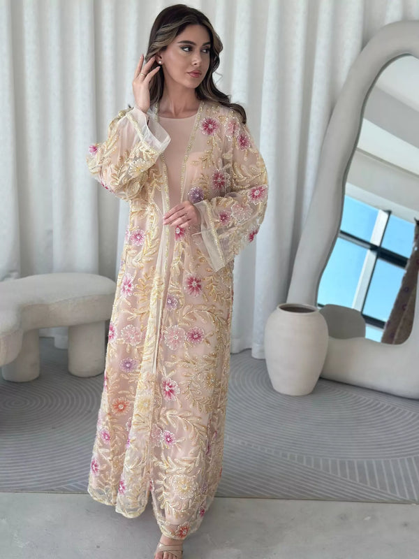 Embellished Luxe Abaya Upper Yellow