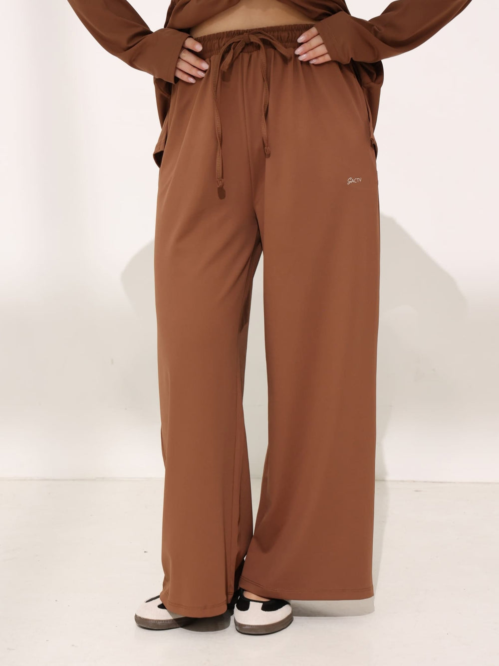 Arlo Brown Active Wide Leg Pants
