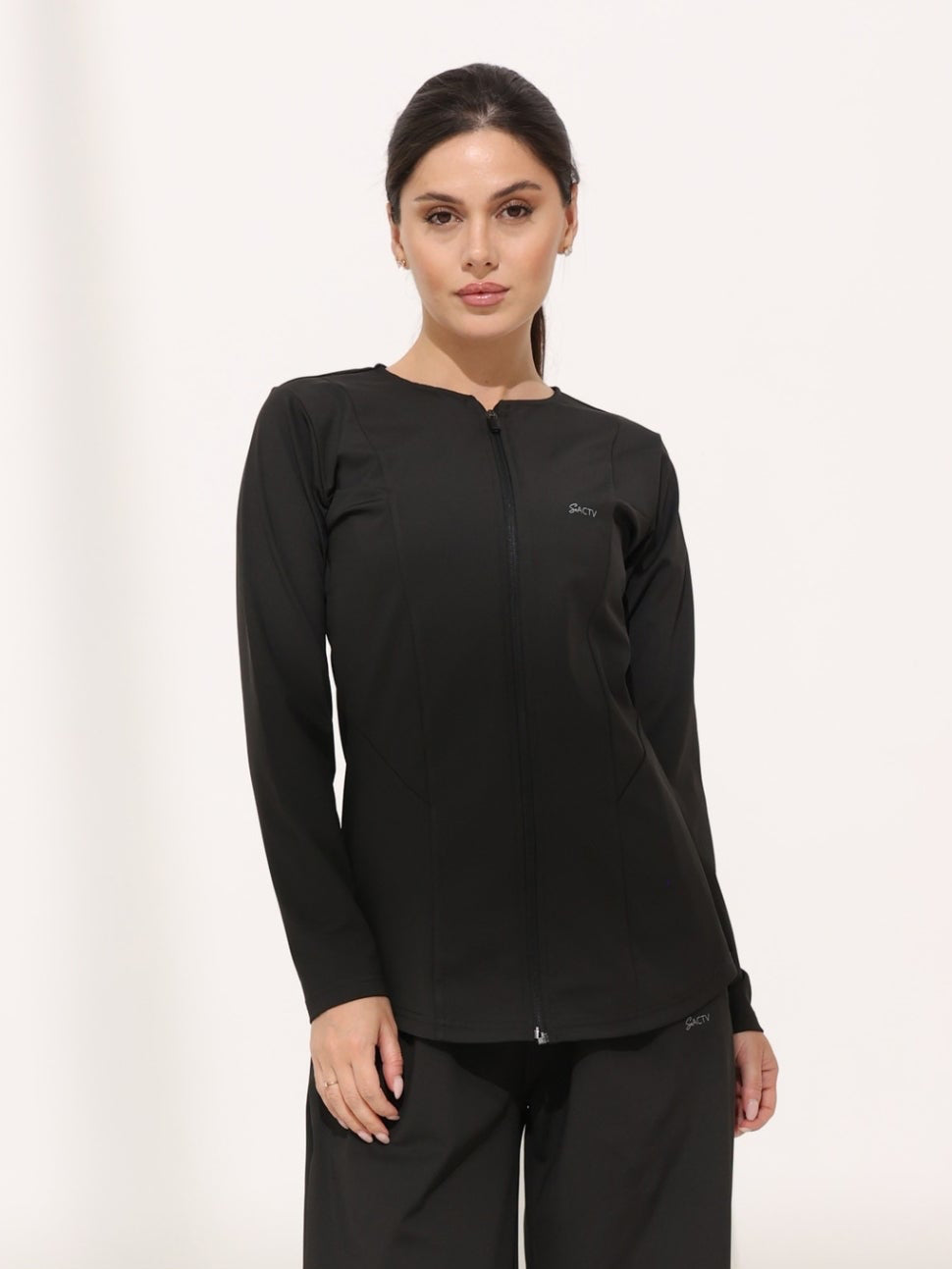 Zhen Black Active Zipper Jacket